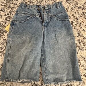 Zena 80s vintage jorts cut off jean shorts mom jeans high waist wide leg size 24